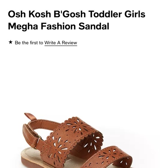 OshKosh B’gosh Girls Brown Megha Fashion Velcro Closure Sandal: 12 - Picture 12 of 12